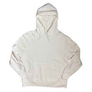 Topman Men's Cream Hoodie Sweatshirt Size XL Drawstring Front Pocket Cotton Poly